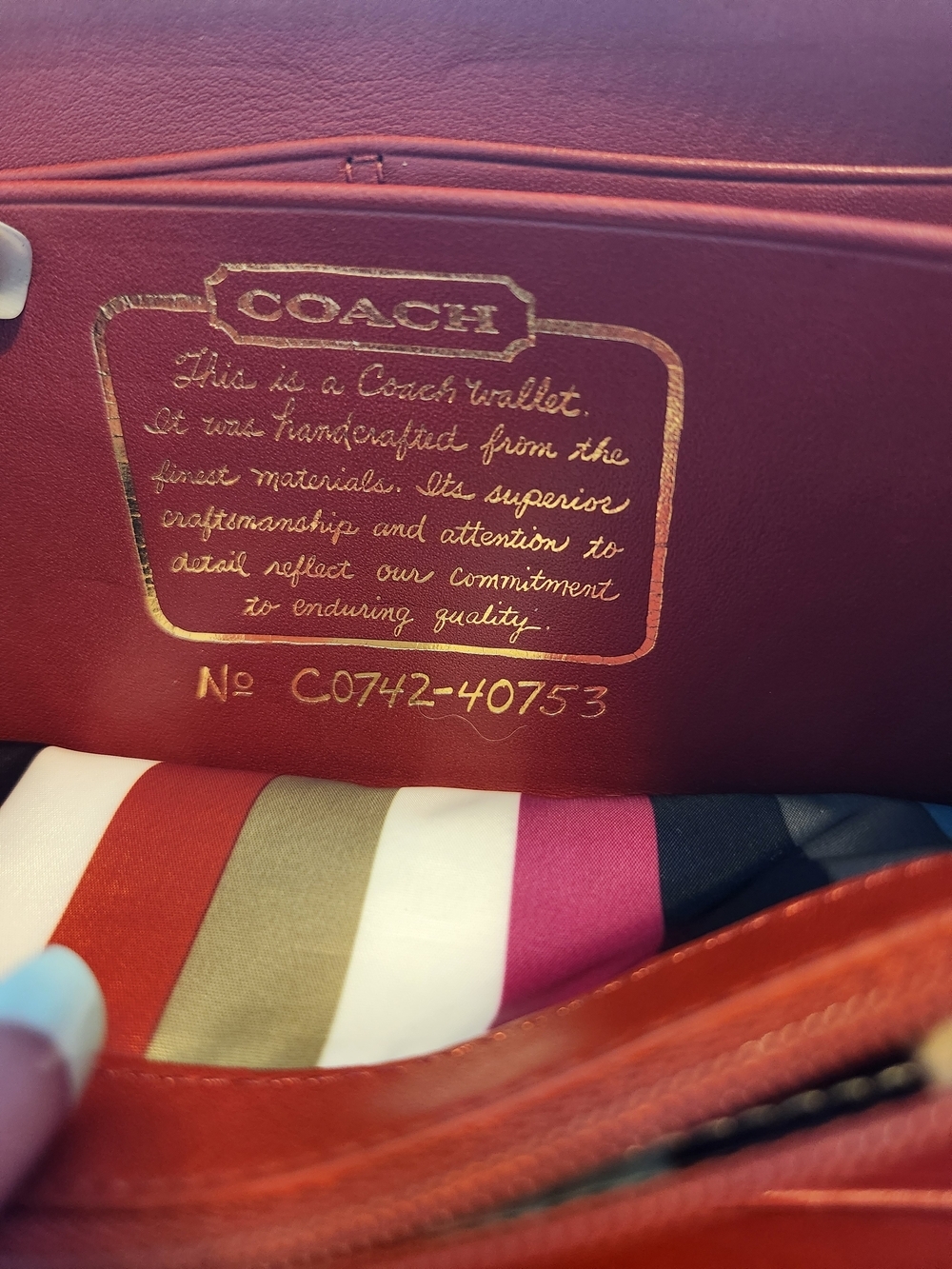 Coach Legacy Signature Stripe Accordion Zip Wallet - Picture 6 of 16